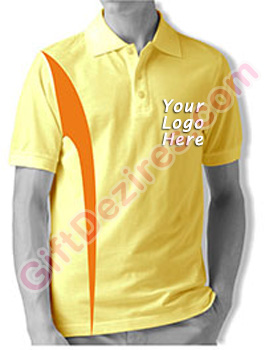 Designer Lemon Yellow and Orange Color Logo Custom T Shirts